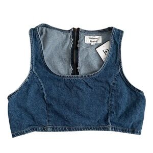 Reformation Blue Denim Crop Top 8